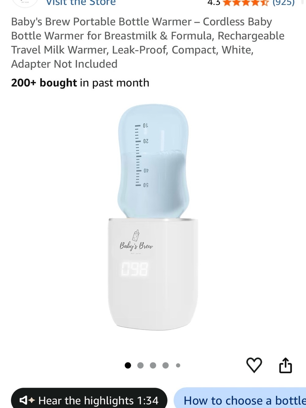 Portable Bottle Warmer - White with Light Blue Insert